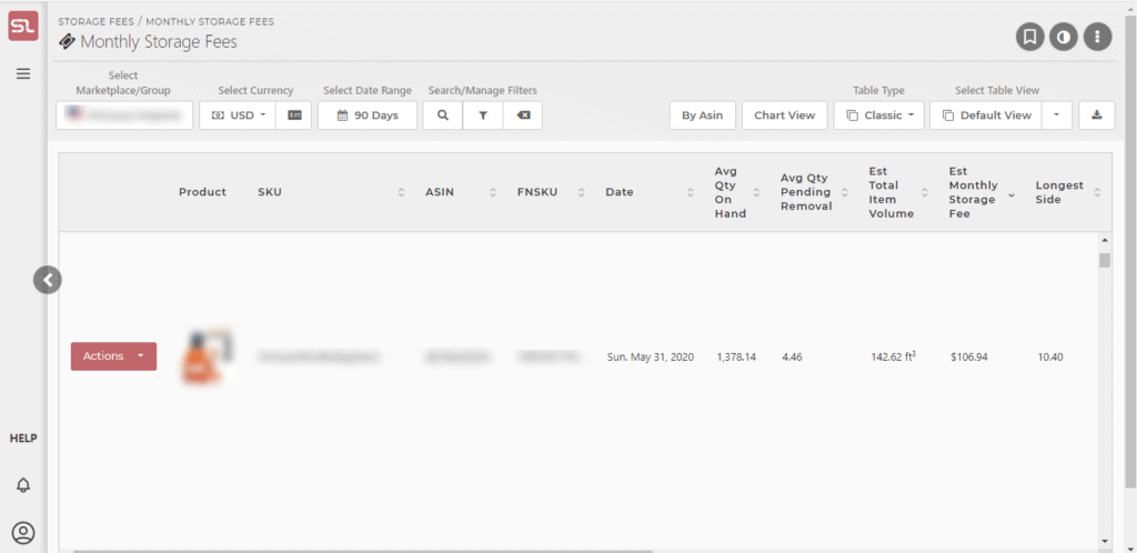 Reprotech Storage Fees The Monthly Storage Fees Screen – SellerLegend Knowledge Base
